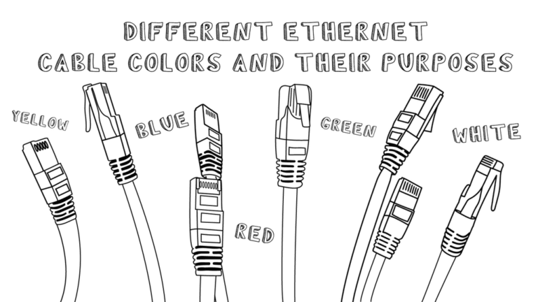 Various ethernet cable colors and purposes