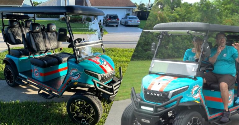 The Kandi 4P golf cart is the neighborhood cart of NFL fans’ dreams